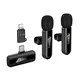 Hoco L20A brezžični mikrofon Lightning/USB-C, črna