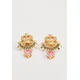 Juicy Couture Uhani Crown & Crystal Heart zlata/roza