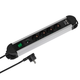 VIVANCO 4-vticnica s stikalom USB 37658 VIVANCO EPLS 4USB_ALU USB polnilec + zašcita pred prenapetostjo, preklopno