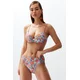 Trendyol Floral Print Draped High Waist Hipster Bikini Bottom