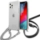 Guess GUHCP12LKC4GSSI iPhone 12 Pro Max 6.7 Prozoren trdi ovitek 4G Srebrna verižica