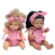 Poletni kombinezon z naglavnim trakom za punčke 34-38 cm, roza karo Miniland, Minikane, Paola Reina, Mini Colettos