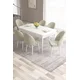 Hanah Home Set Trpezarijski sto i 6 stolica Roz, Krem-beli