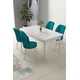 Hanah Home Set Trpezarijski sto i 4 stolice Nil, Tirkizno beli