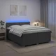 vidaXL Postelja boxspring z vzmetnico Temno siva 200 x 200 cm Blago