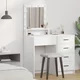 VIDAXL toaletna miza z LED lučmi (50x41x135cm), bela