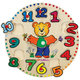 Drvene didaktičke puzzle sati Teaching Clock Eichhorn 12 brojeva za umetanje od 24 mjes