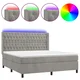 Vidaxl Box spring postelja z vzmetnico LED svetlo siva 160x200cm žamet