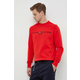TOMMY HILFIGER Sweater majica, vatreno crvena / crna / bijela