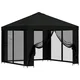 vidaXL vidaXL Vrtni gazebo s stranskimi stenami 3 x 3 m Črna, (5000218840)