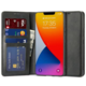 Onasi Wallet denarnica usnjena preklopna torbica iPhone 7/8/SE 2020 - črna