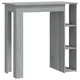 Vidaxl Barska miza s polico siva sonoma 102x50x103,5 cm iverna pl.