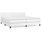 Vidaxl Box spring postelja z vzmetnico bela 200x200 cm umetno usnje