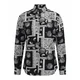 Radwa Srajca Mens Viscose multicolor pattern shirt pegasto črna
