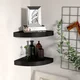 shumee vidaXL Kotne stenske police, 2 kosa, črne, 25 x 25 x 3,8 cm, MDF