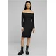 Womens dress with long sleeves and ribs black