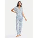 Triumph Pižama Boyfriend 10222611 Modra Relaxed Fit