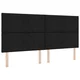 Vidaxl LED Box Spring Postelja z vzglavjem Črna 200 x 200 cm blago
