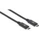 Manhattan Manhattan USB 3.1 (Gen 2) Priključni kabel [1x Moški konektor USB-C™-1x Moški konektor USB-C™] 1 cm Črna Primeren