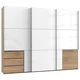 Modern Living Omara Z Drsnimi Vrati Level 36 D, Bela, Barva Hrasta