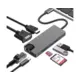 USB Adapter konverter USB 3.1 Tip C na HDMI+VGA+2xUSB 3.0+Tip C +RJ45+SD/ E-Green