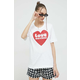 Pamučna majica Love Moschino boja: bijela