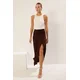 Trendyol Brown Waist Detailed Slit Stretchy Knitted Maxi Skirt