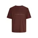 JACK & JONES Majica JJEStar čokolada / bela