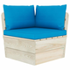 Greatstore Blazine za kavč iz palet 3 kosi svetlo modro blago