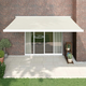 shumee Zložljiva tenda krem 4x3 m blago in aluminij