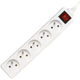 PremiumCord white 2 m extension cord 230V, 5 sockets + switch