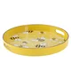 Servirni pladenj okrogel z ročaji 33x33x4,2cm rumen s čebelicami 69279