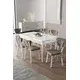 HANAH HOME Rasklopivi trpezarijski sto i stolice (7 delova) Exve White Cappuccino