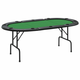 Sklopivi stol za poker za 10 igrača zeleni 206 x 106 x 75 cm