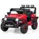 Northix 12V Otroški električni avto Jeep z daljinskim upravljalnikom 2.4G, vzmetenjem, lučmi in glasbo - rdeč