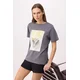 Trendyol Majica rumena / siva / temno siva / off-bela