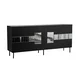 Omarica Kailua 2202 (Črna + srebrna) Srebrna, Črna, 80x180x40cm, Iverna plošča