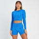 MP Womens Tempo Reversible Long Sleeve Crop Top - Electric Blue - XS