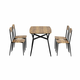 SoBuy SoBuy Jedilna miza s 4 stoli z vzorcem češnjevega lesa v industrijskem slogu, (21123399)