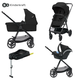 kinderkraft® otroški voziček 4v1 newly™ classic black + mink™ pro + isofix baza mink™ fx