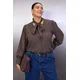 Trendyol Curve Ženska bluza Tbbaw26Af00037, Braon