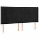 Vidaxl Vzglavje z ušesi črno 203x16x118/128 cm žamet