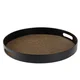 Servirni pladenj okrogel z ročaji 35x35x4cm črn z juto 69278