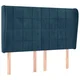 Vidaxl Vzglavje z ušesi temno modra 147x23x118/128 cm žamet