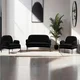Atelier del Sofa Set garniture za dnevnu sobu, 3 komada Aster, Crna