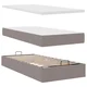 Vidaxl Otomanski posteljni okvir z vzmetnico taupe 90x190 cm blago