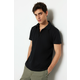 Trendyol Limited Edition Black Regular/Regular Fit Pique Zippered Polo Neck T-shirt