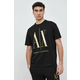 Pamučna majica Armani Exchange boja: crna, s aplikacijom