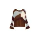 Desigual Pulover modra/rjava/bela
