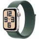Apple Watch SE (2nd Gen) [GPS 40mm] Smartwatch with Starlight Aluminum Case with Lake Green Sport Loop One Size. Fitness and Sleep Trackers, Crash Detection, Heart Rate Monitor, Carbon Neutral